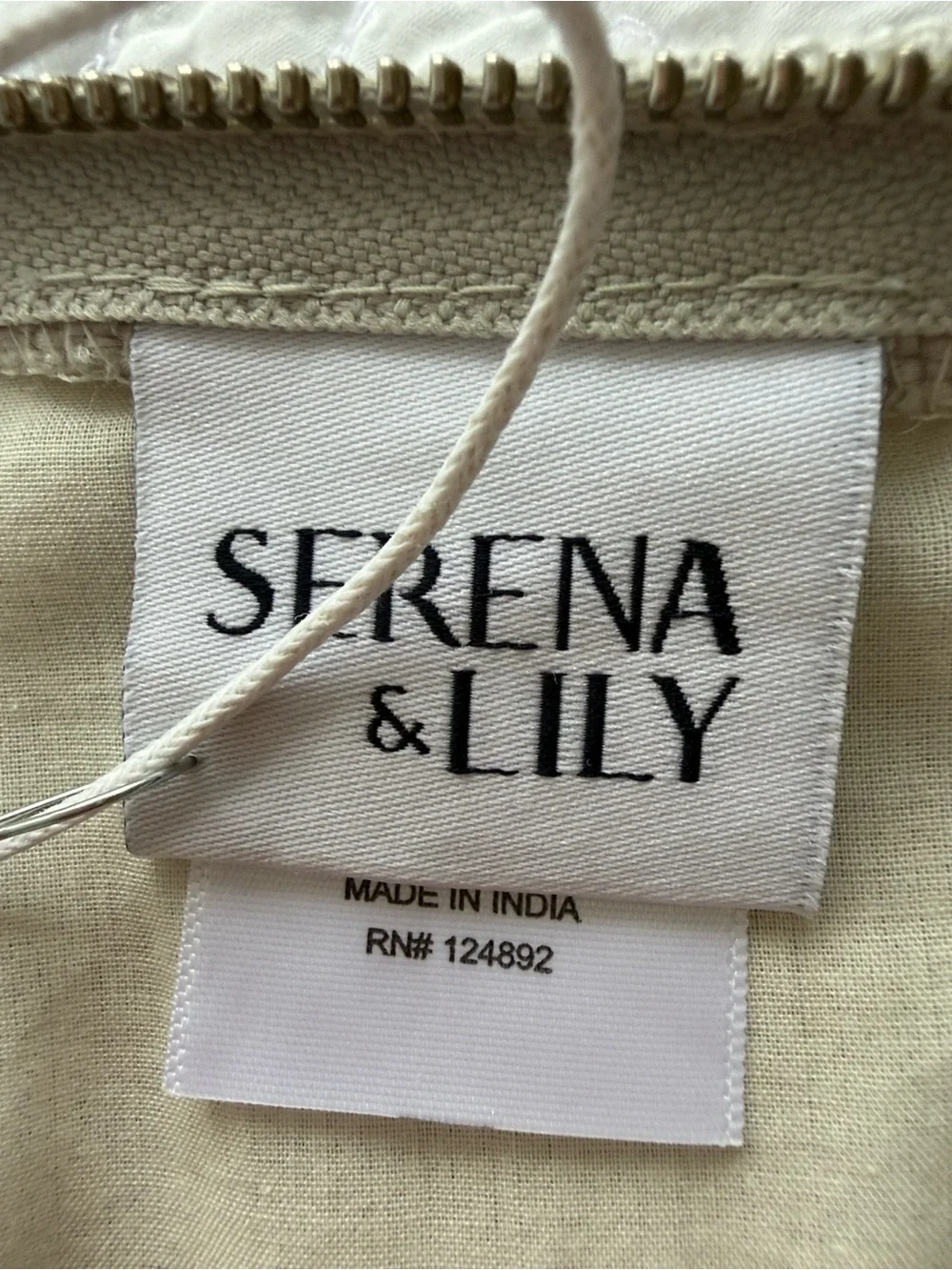 Serena & Lily Cream Lumbar Pillow Case Gray Floral Embroidery Tassels Size 12x21